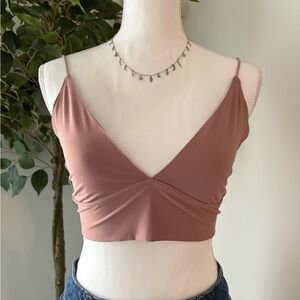 Elegant Mauve Spaghetti Strap Crop Top